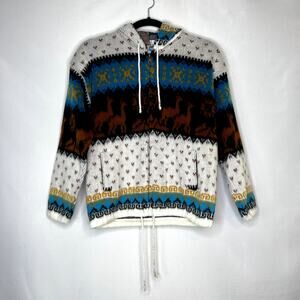 Yari Artesanias Girls Kids Size 10 Full Zip Hooded Wool Sweater Jacket